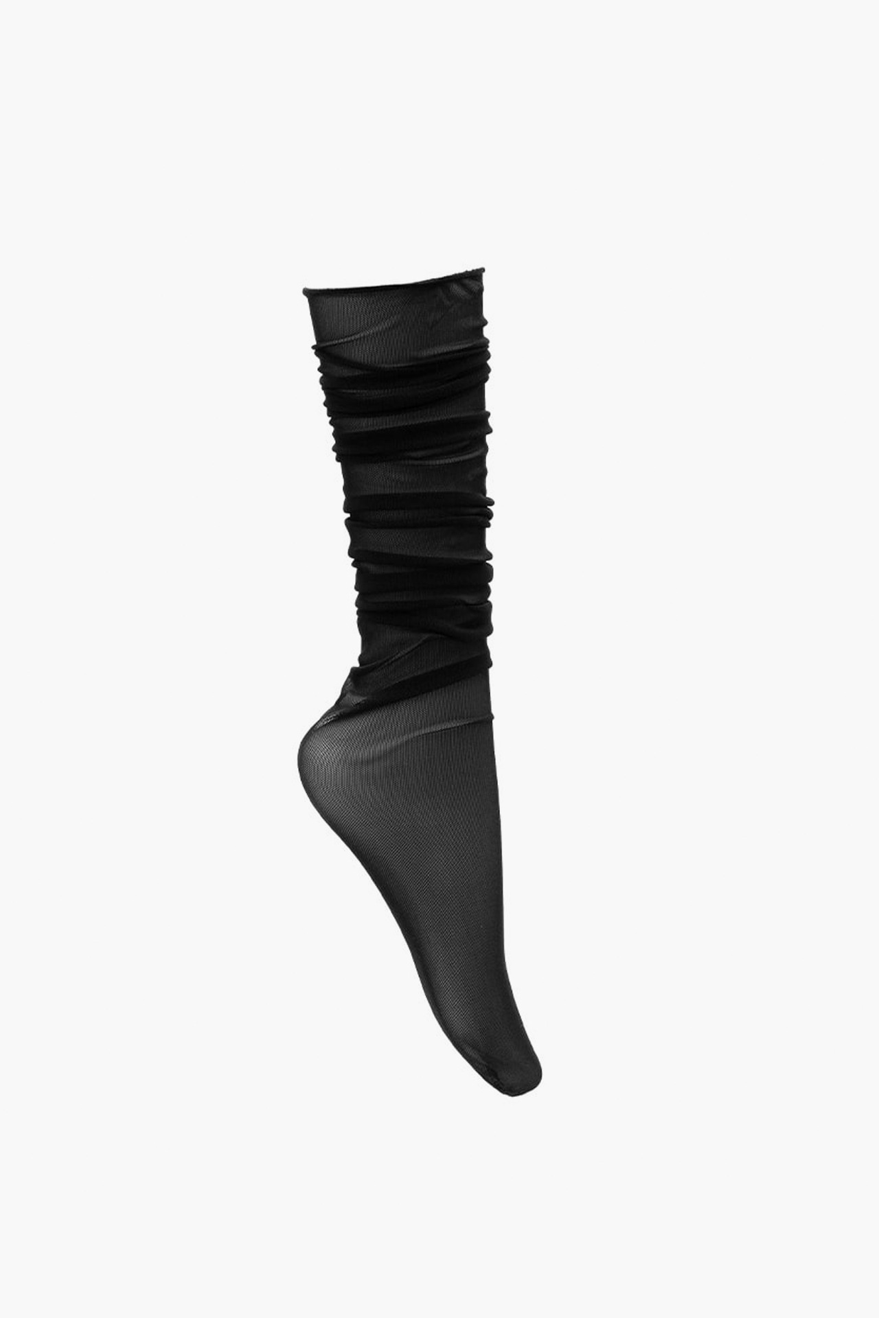 Sheer loose fit knee-socks (BLACK) [5th restock]